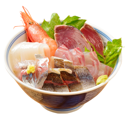 イカと魚 ハーフ&ハーフ丼